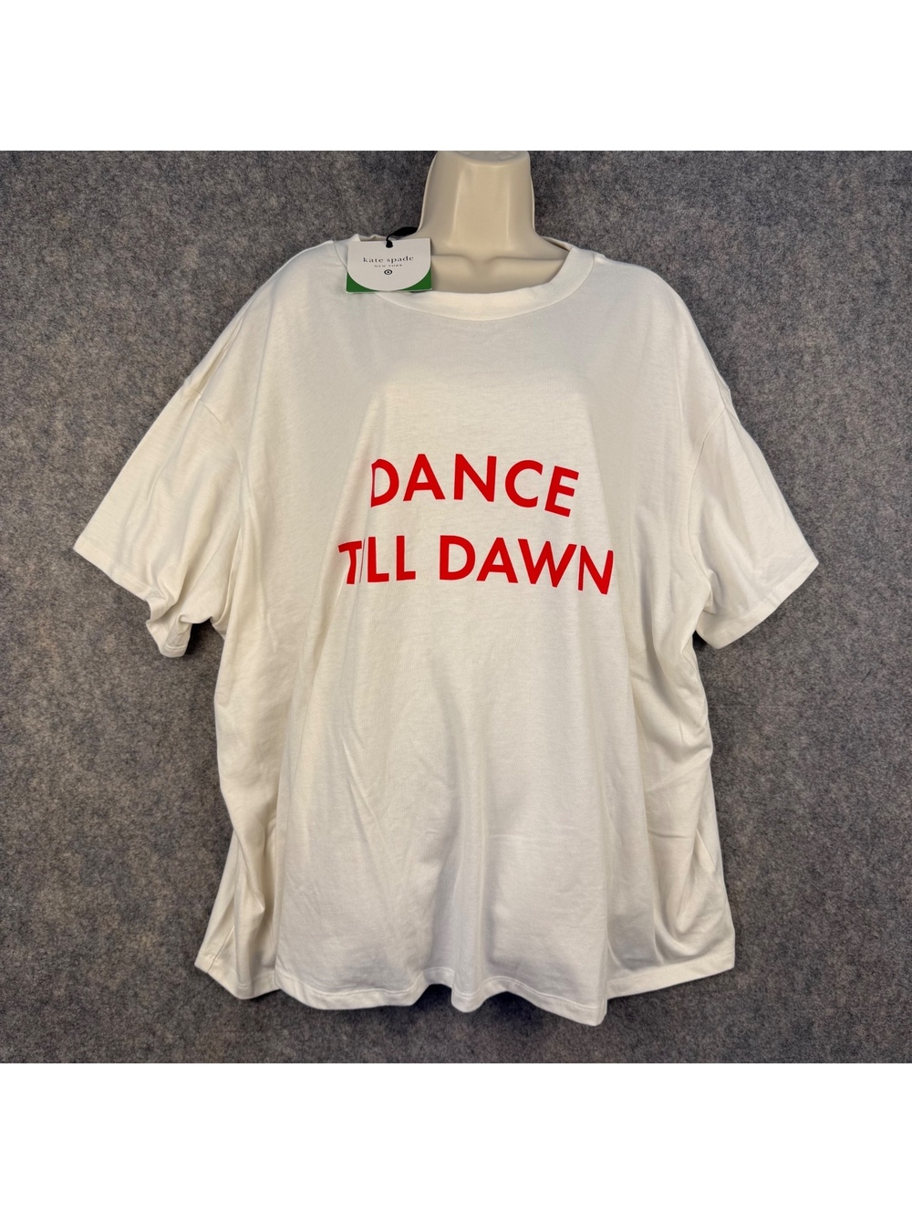 Kate Spade Dance Till Dawn Tee Shirt White Red Women Size 3X NWT 829
